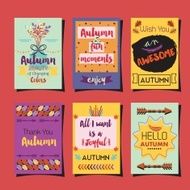 Autumn greetings template journaling cards set