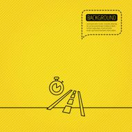 Travel time icon Road with timer sign