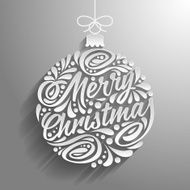 Holidays greeting card with abstract doodle Christmas ball Merr