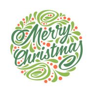 Holidays greeting card with a calligraphic lettering Merry chri