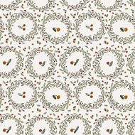 Seamless vector floral pattern of curved spring vine