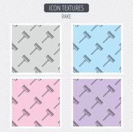 Rake icon Gardening equipment sign