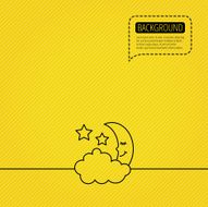 Night or sleep icon Moon and stars sign