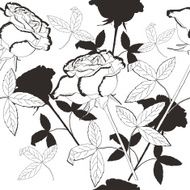 Black and white seamless pattern with flowers-05