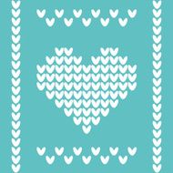 Knitted vector pattern in white and blue N2