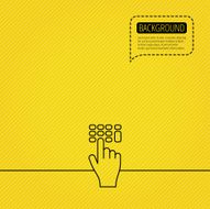 Enter pin code icon Click hand pointer sign