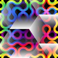 Abstract geometric pattern on gray cubes background