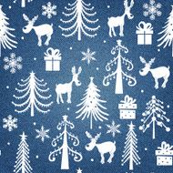 Denim background with Christmas pattern