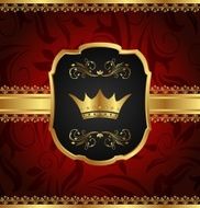 golden vintage frame with crown
