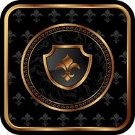 golden frame with shield