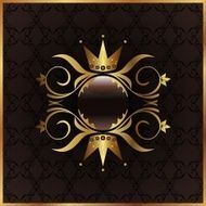 golden floral frame with crown N2