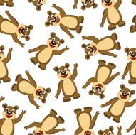 Seamless Funny Cartoon Bear N2