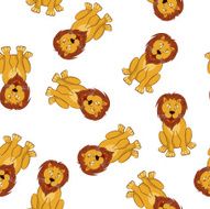 Seamless Funny Cartoon Lion