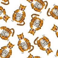 Seamless Funny Cartoon Tiger