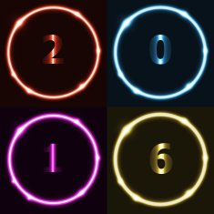 Colorful circle effect with 2016