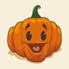 Smiling Retro Pumpkin Vector Illustration