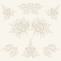 vector floral elements in gzhel style