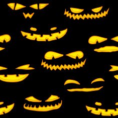 Halloween pumpkin faces pattern N2