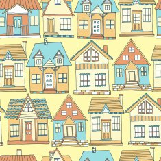 House seamless pattern N3