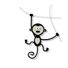 Funny monkey for your design N8
