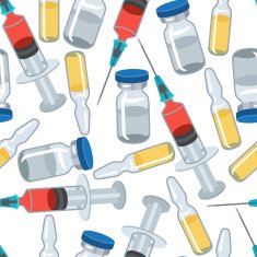 Syringe and vaccine medical conceptual seamless pattern N3