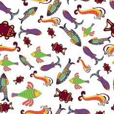 Vector seamless pattern of marine decorative graphic N2