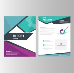 Green blue Abstract Brochure report flyer magazine template N2