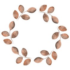 Pattern with branches Watercolor round vector frame 2