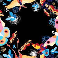 background multicolored butterflies N2