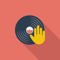 Vinyl disc whit hand