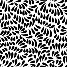 Black and white leaves seamless pattern vector N3