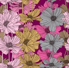 Seamless pattern with flowers daisies