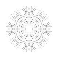 Round vector shape molecular construction with connected lines and dots N4