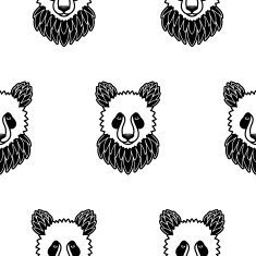 Seamless pattern with panda N3