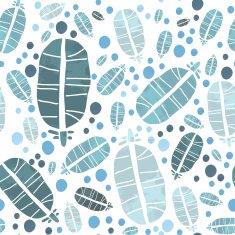 Vector Watercolor Pattern with Feathers and Blobs
