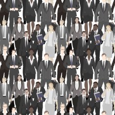 Huge crowd of office workers Vector seamless pattern N2
