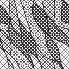 Black lace vector fabric seamless pattern N15