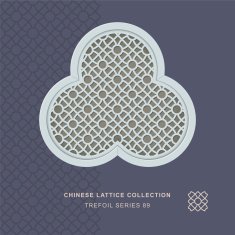 Chinese window tracery trefoil frame 89 cross round