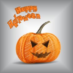 Vector pumpkin portrait for Halloween on background EPS