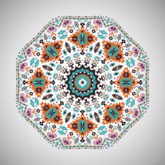 Ornamental round geometric pattern in aztec style N2