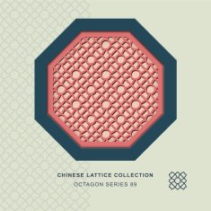 Chinese window tracery octagon frame 89 cross round