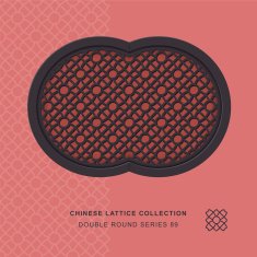 Chinese window tracery double round frame 89 cross