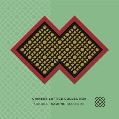 Chinese window tracery double diamond frame 89 cross round