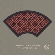 Chinese window tracery fan shaped frame 89 cross round