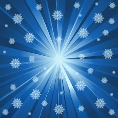 Blue rays and snowflakes
