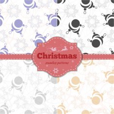 Christmas Set of seamless patterns N4
