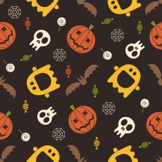 Halloween Night Seamless Pattern Background N2
