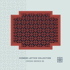 Chinese window tracery cross frame 88 round flower