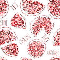 Grapefruit hand drawn doodle seamless pattern N3