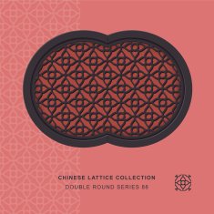 Chinese window tracery double round frame 88 flower